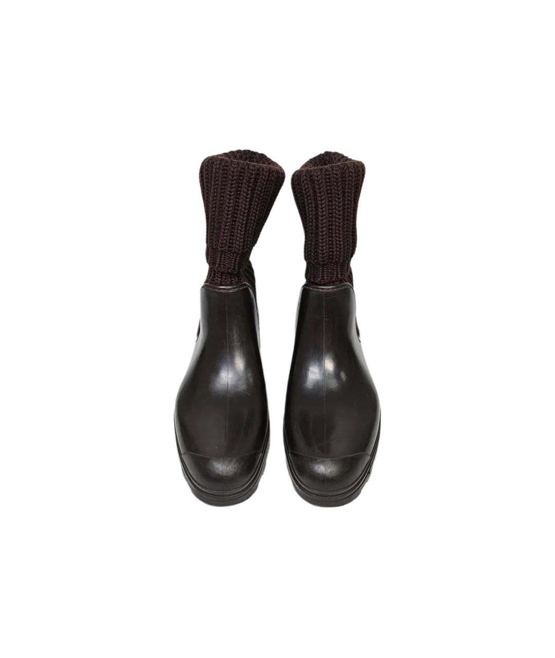 GUCCI Коричневые резиновые сапоги, фото 2