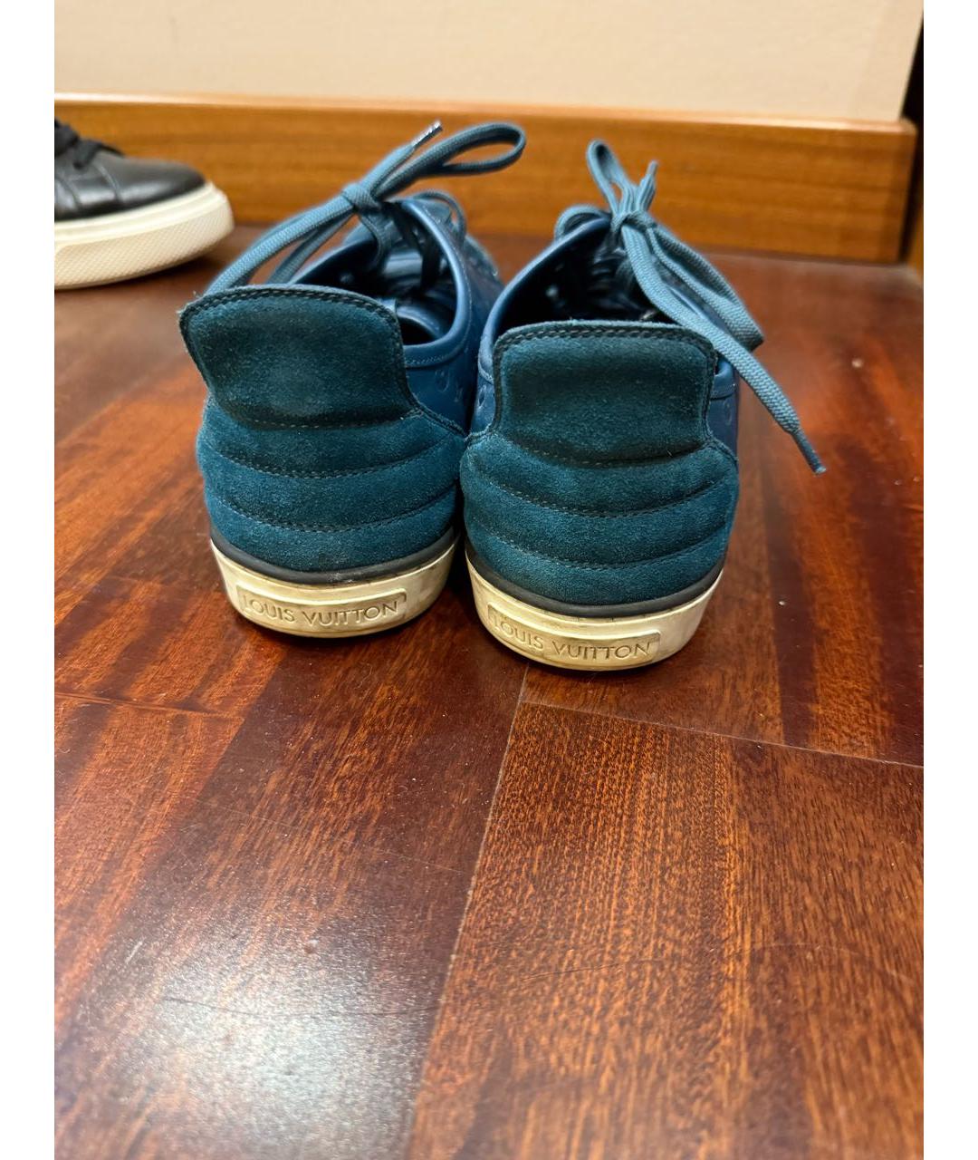 LOUIS VUITTON Синие кожаные кеды, фото 4
