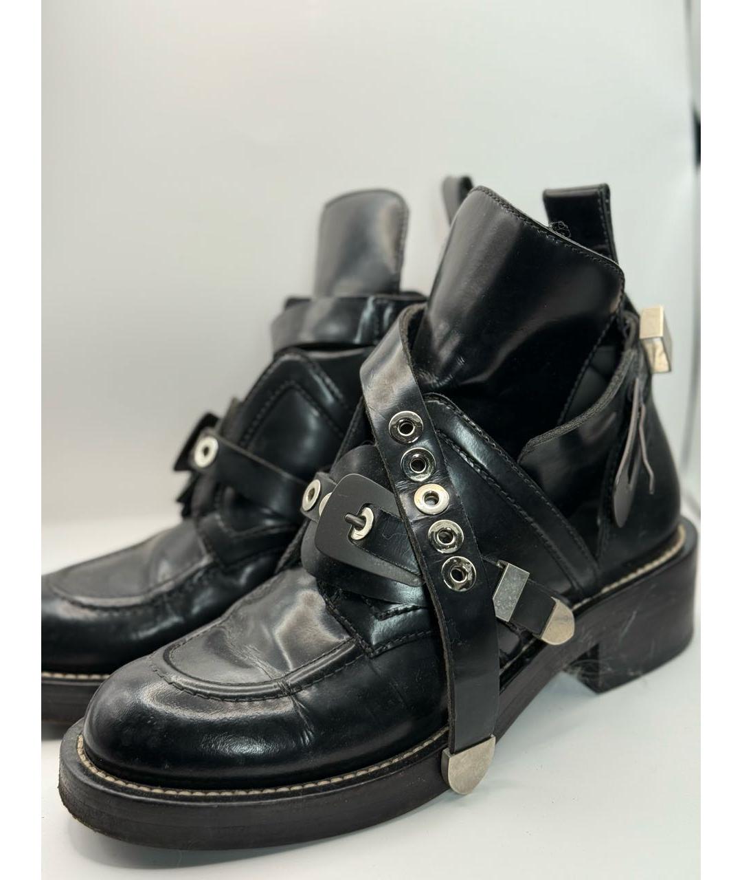 BALENCIAGA Черные кожаные ботинки, фото 2