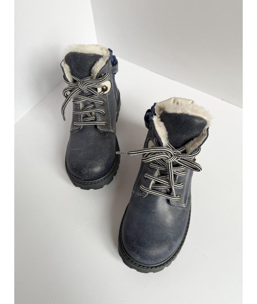 IL GUFO Синие кожаные ботинки, фото 3