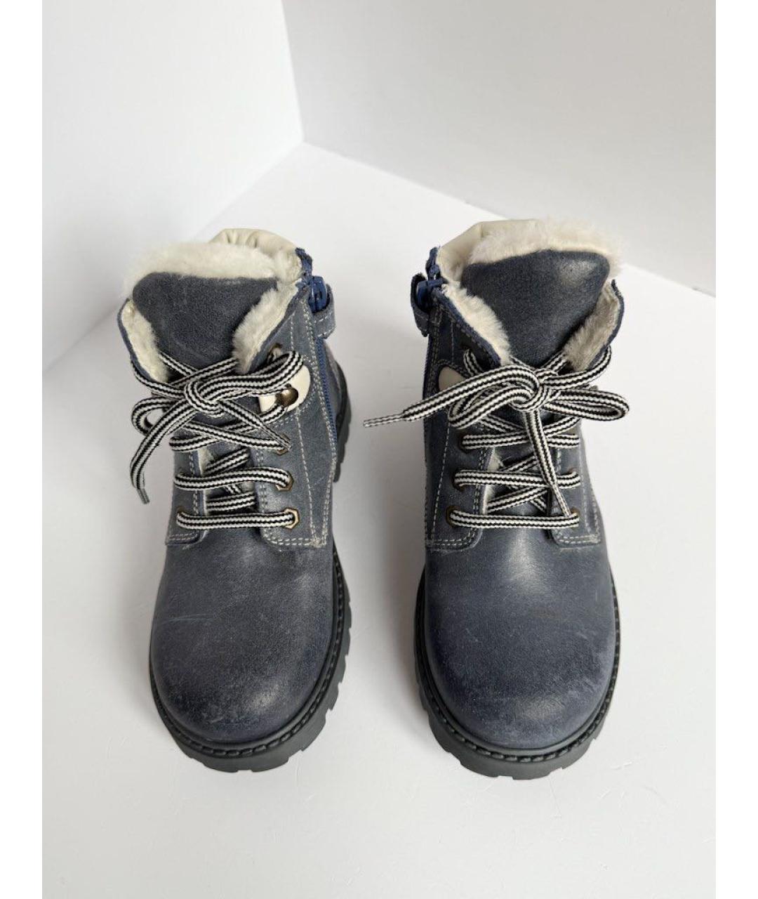 IL GUFO Синие кожаные ботинки, фото 2