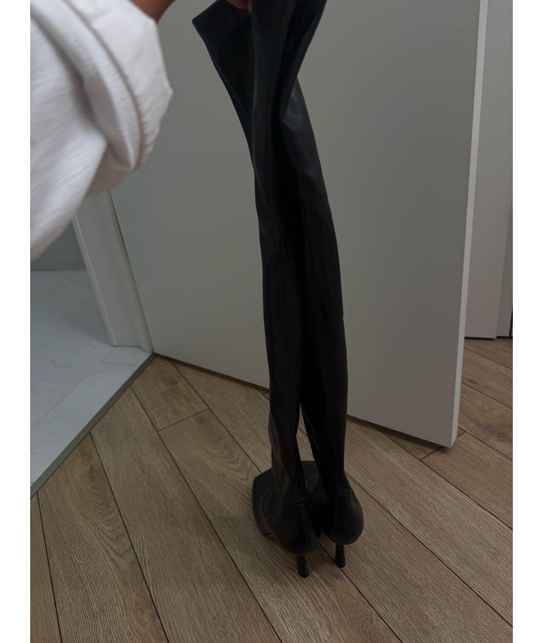 JIMMY CHOO Черные кожаные сапоги, фото 3