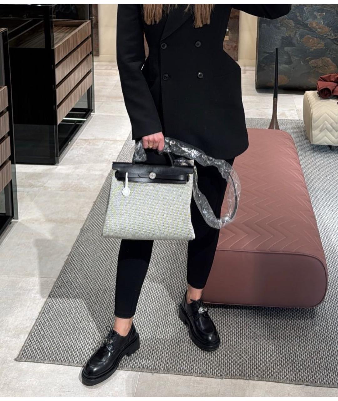 HERMES Черная кожаная сумка через плечо, фото 6