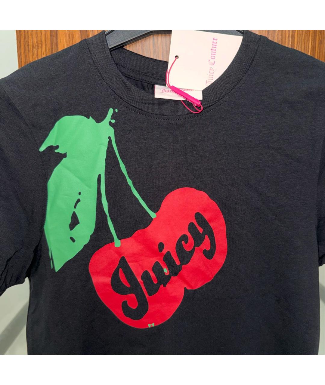 JUICY COUTURE Черная хлопковая футболка, фото 7