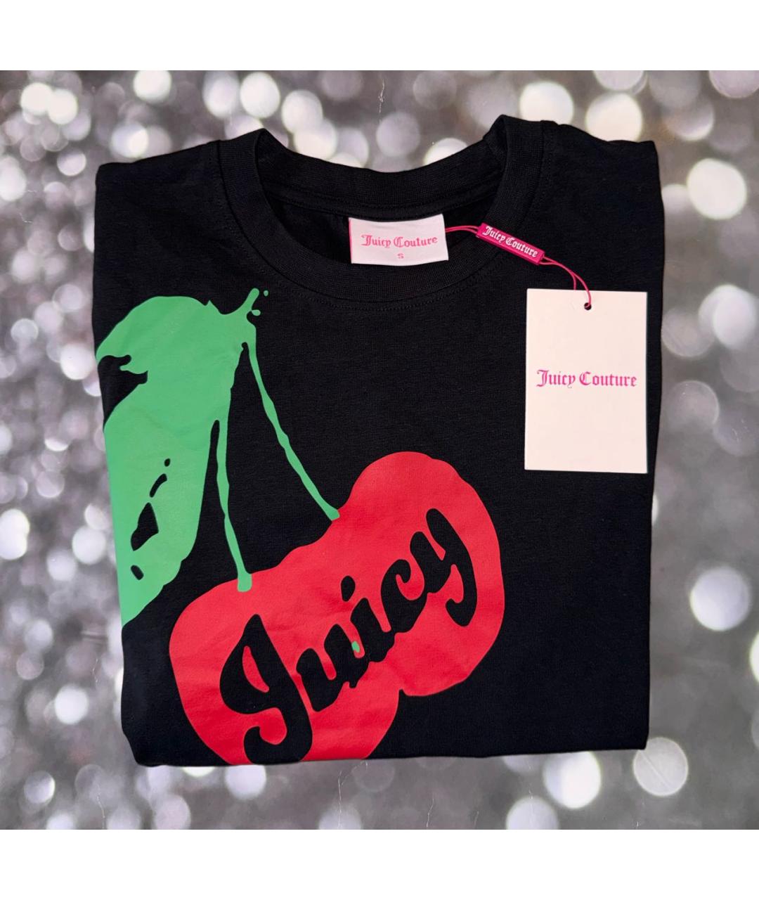 JUICY COUTURE Черная хлопковая футболка, фото 4