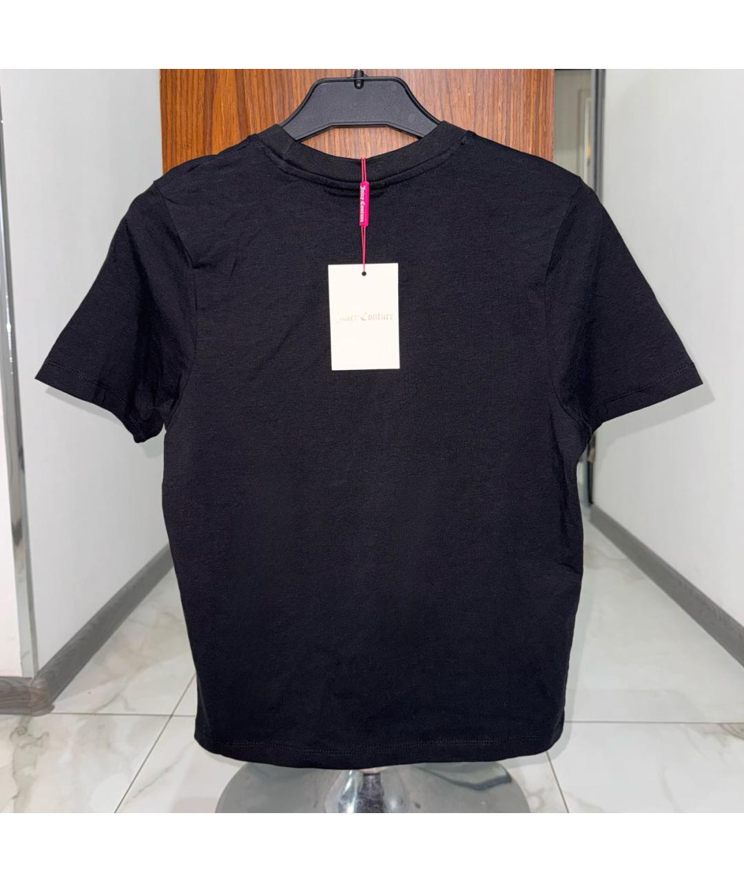 JUICY COUTURE Черная хлопковая футболка, фото 2