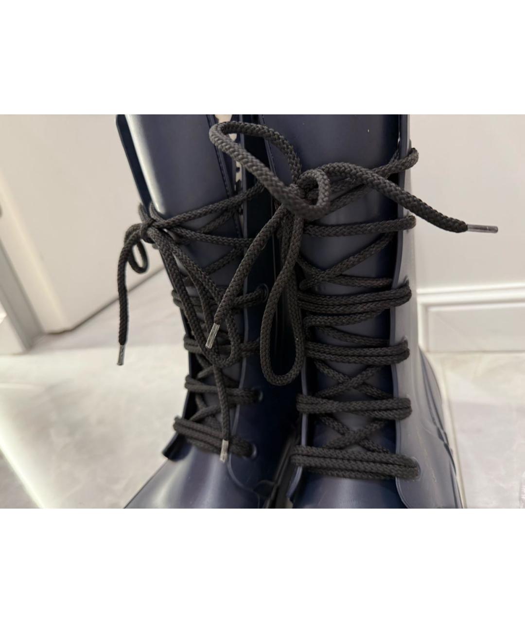 CHRISTIAN DIOR Темно-синие резиновые ботинки, фото 6