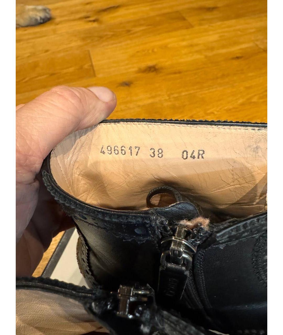 GUCCI Черные кожаные ботинки, фото 2