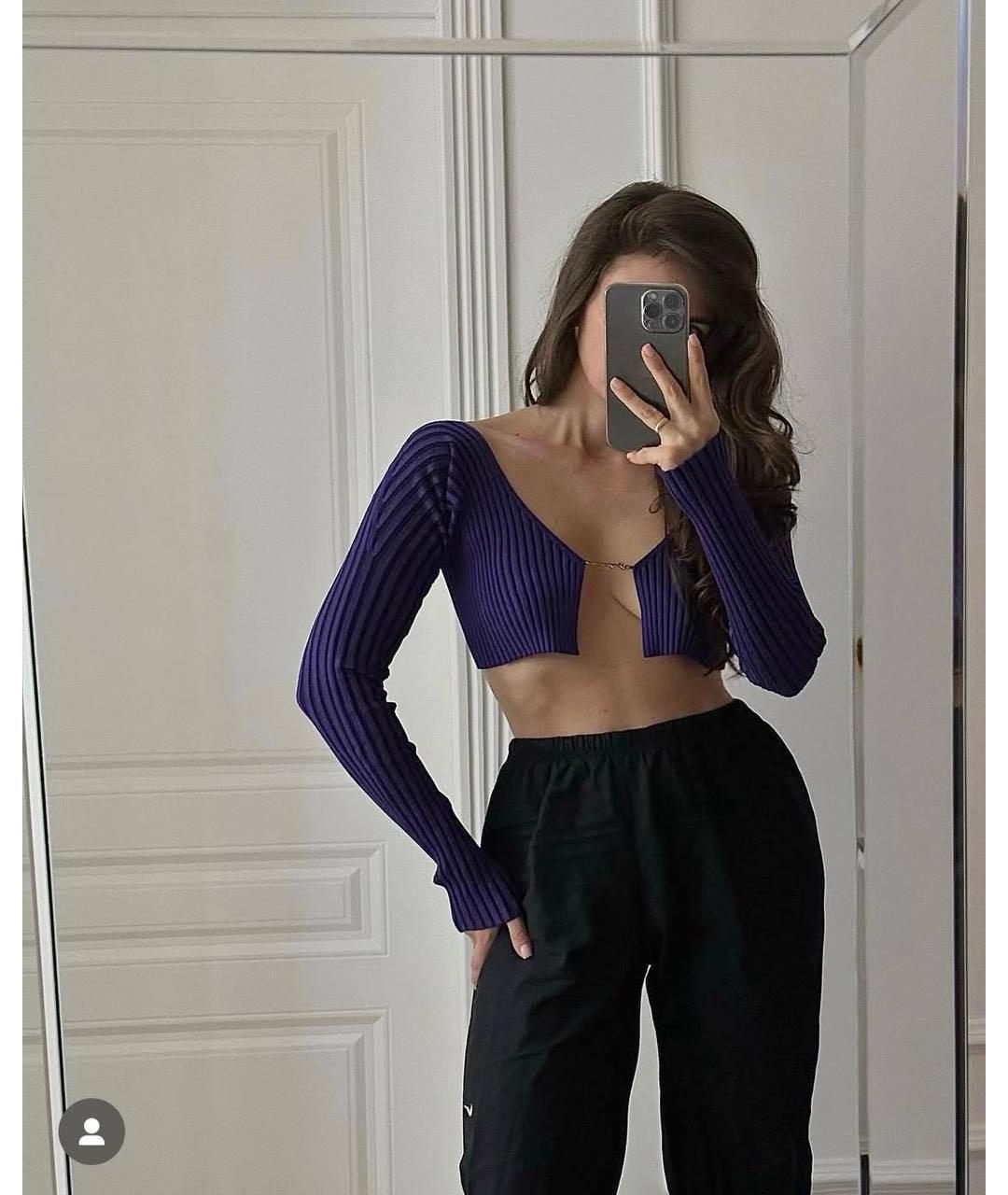 JACQUEMUS Фиолетовый кардиган, фото 3