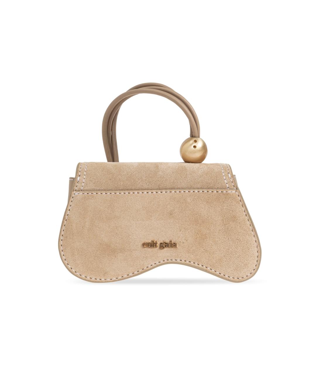 CULT GAIA Бежевая замшевая сумка с короткими ручками, фото 3