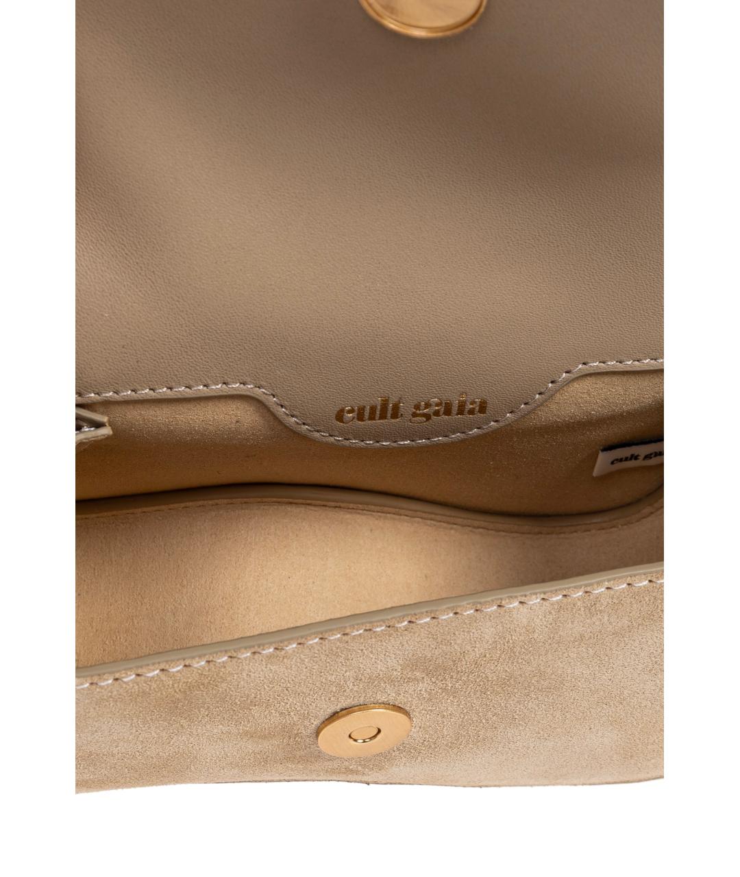 CULT GAIA Бежевая замшевая сумка с короткими ручками, фото 4