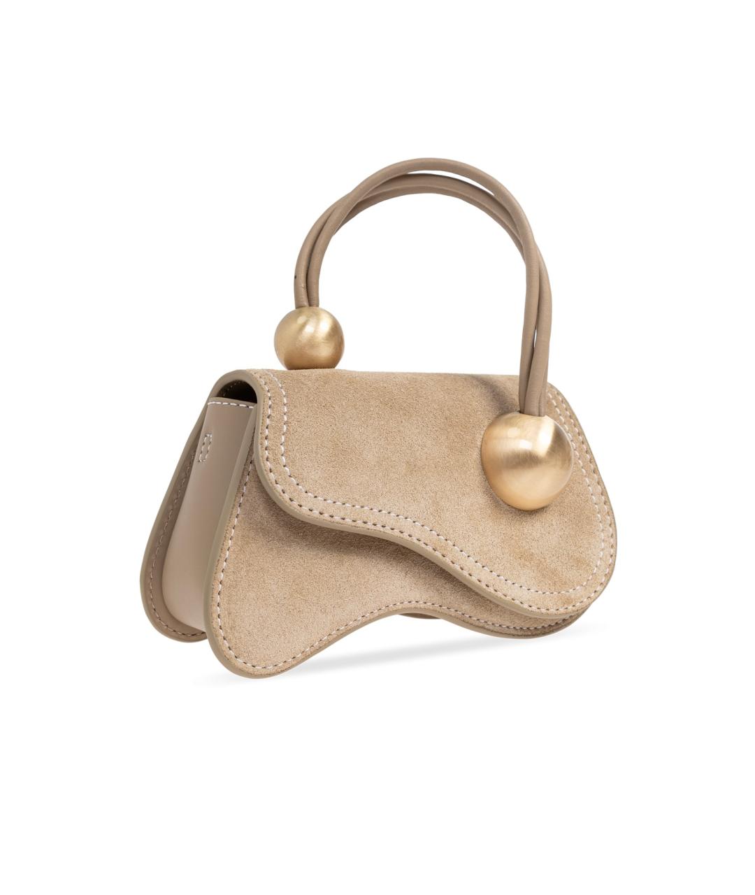 CULT GAIA Бежевая замшевая сумка с короткими ручками, фото 2