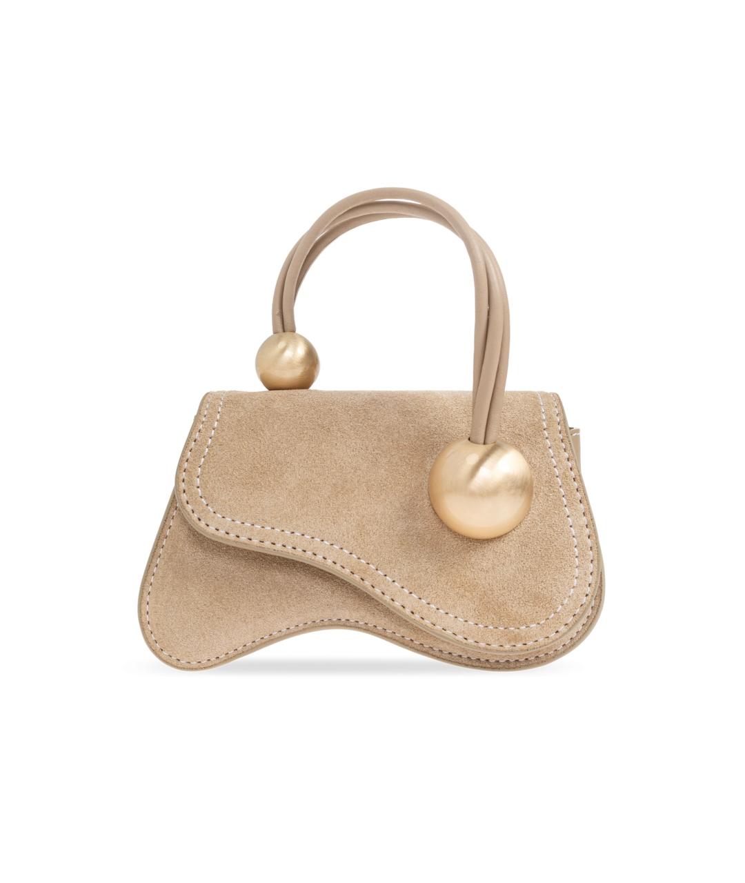 CULT GAIA Бежевая замшевая сумка с короткими ручками, фото 1