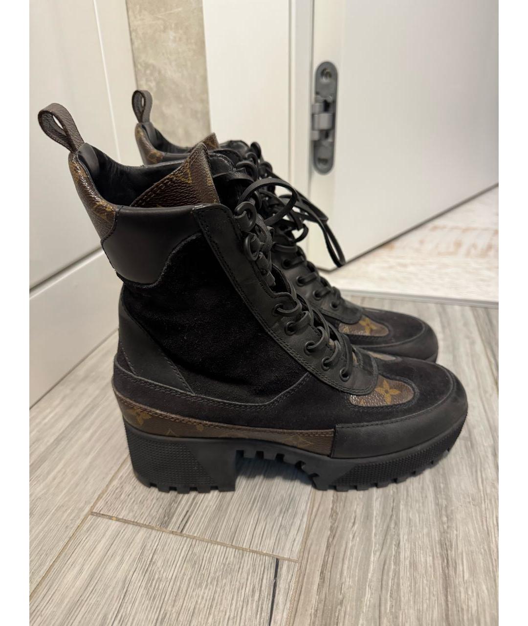 LOUIS VUITTON Черные замшевые ботинки, фото 6