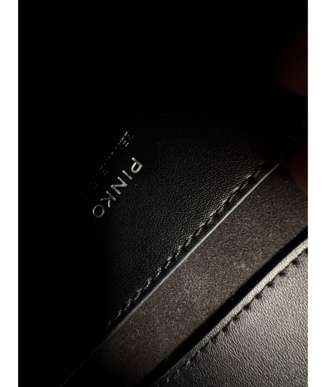 PINKO Черная кожаная сумка через плечо, фото 6