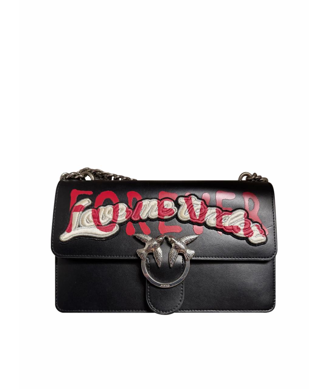 PINKO Черная кожаная сумка через плечо, фото 7