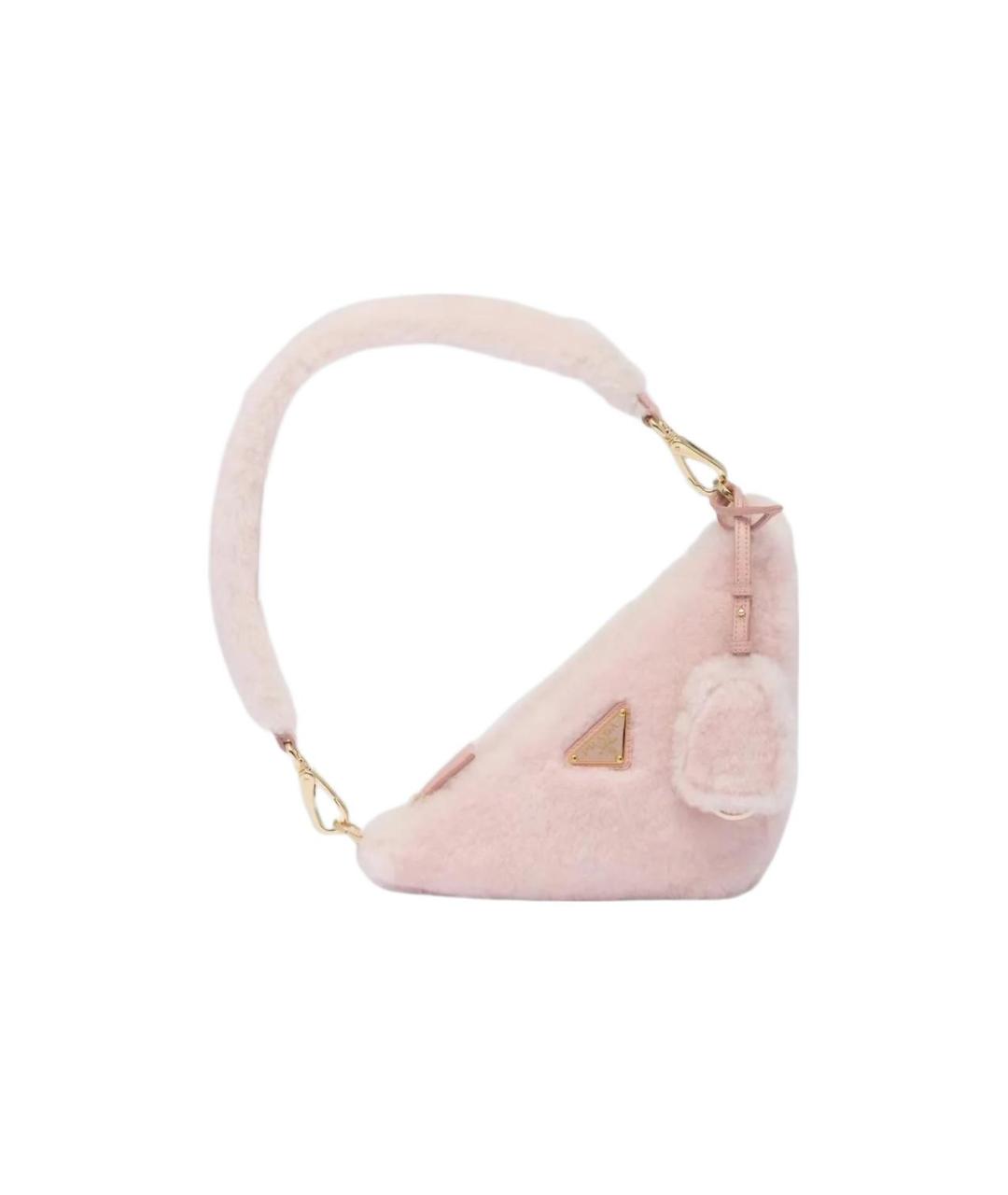 PRADA Розовая меховая сумка через плечо, фото 4