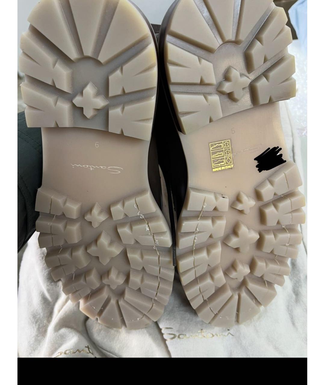 SANTONI Коричневые кожаные высокие ботинки, фото 3