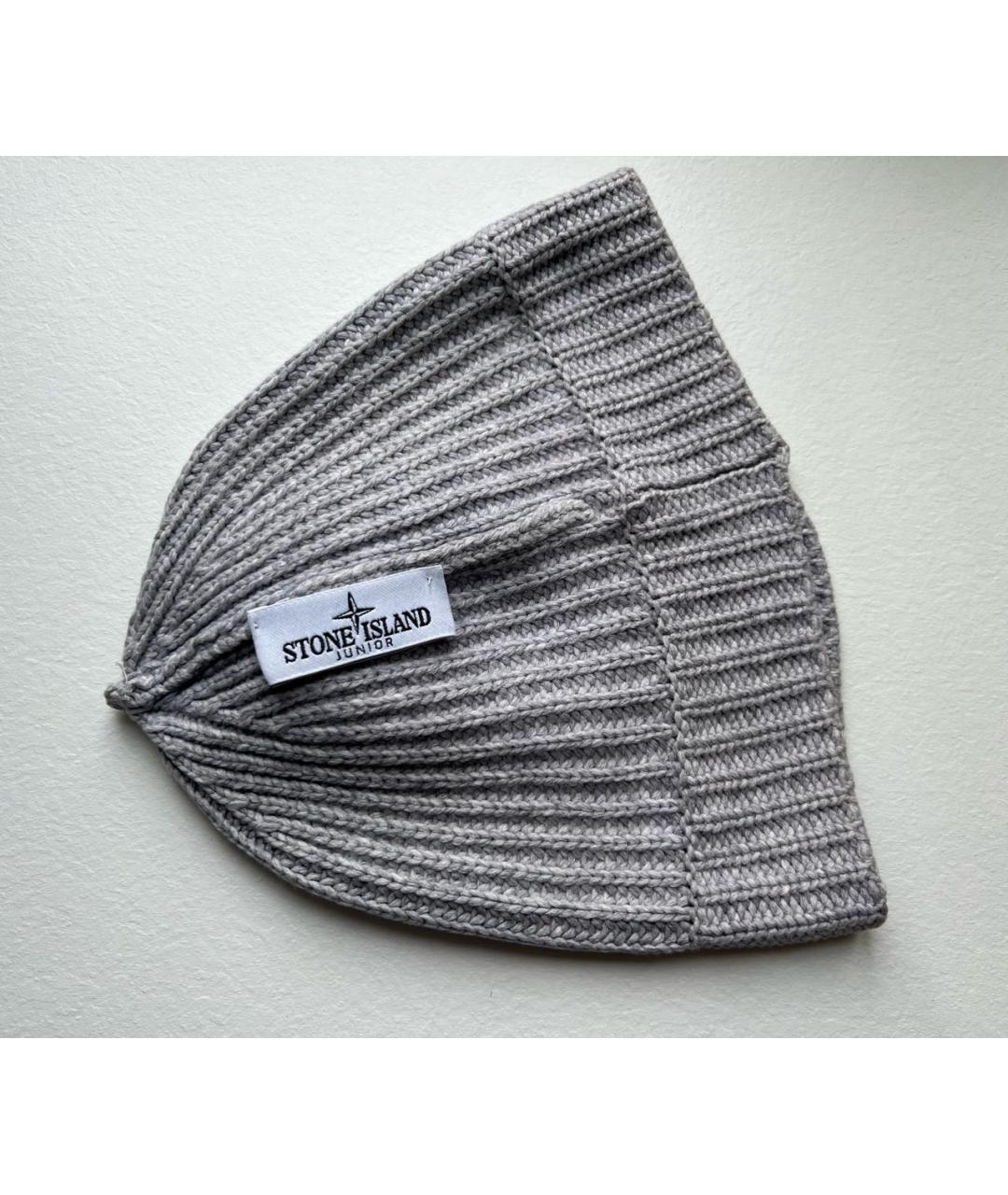 STONE ISLAND Серая шерстяная шапка, фото 5