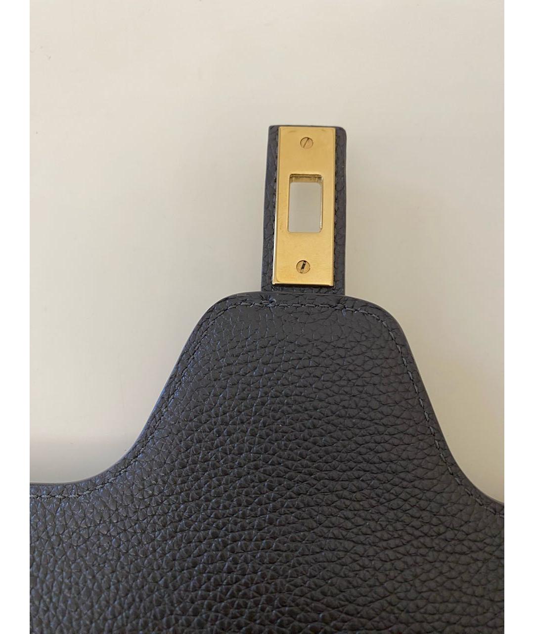 CELINE Серая кожаная сумка с короткими ручками, фото 8