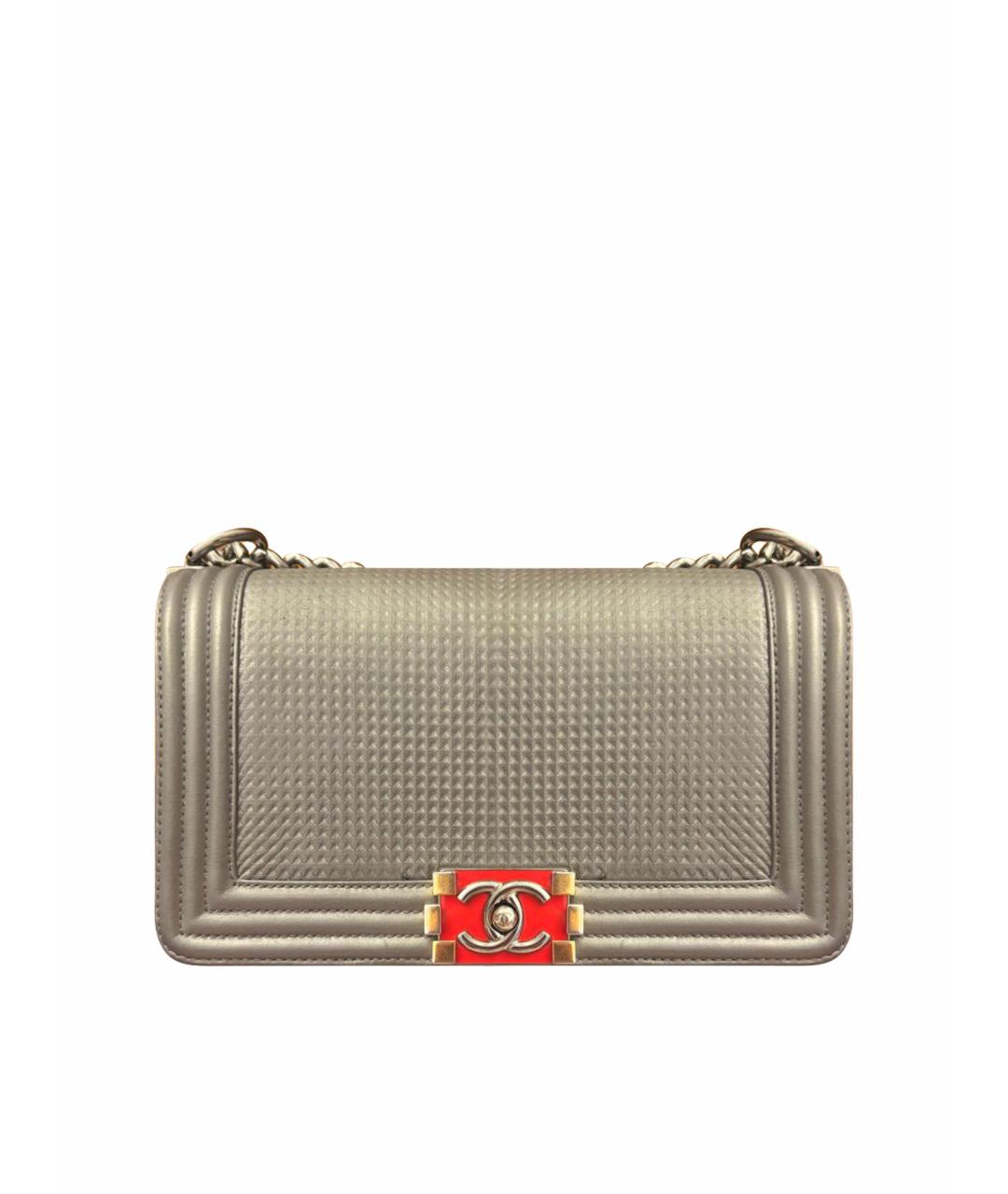 CHANEL Серая кожаная сумка через плечо, фото 1