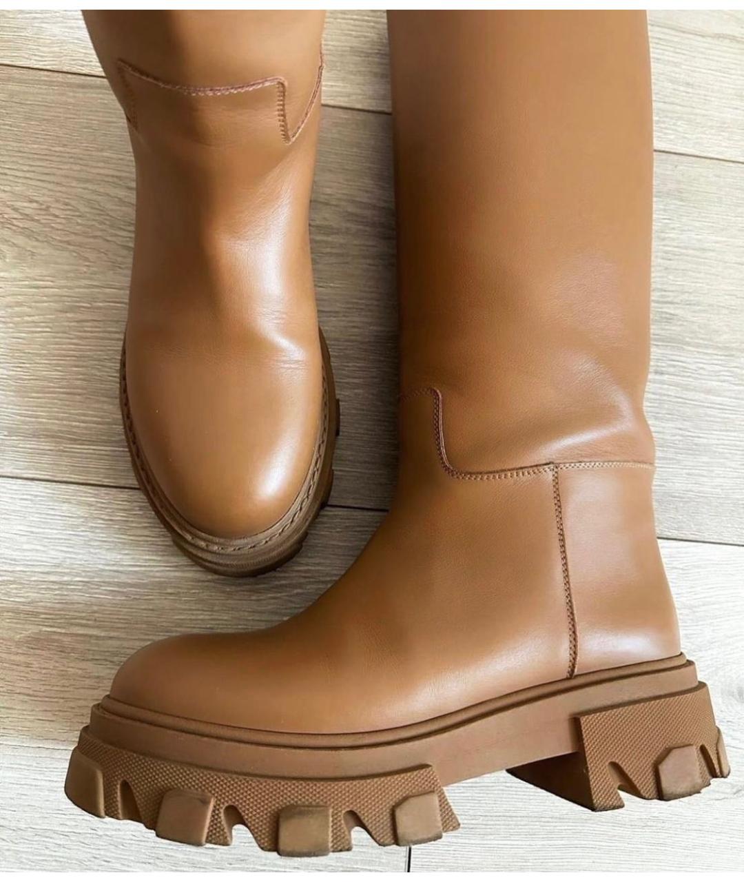 GIA COUTURE Коричневые кожаные сапоги, фото 6