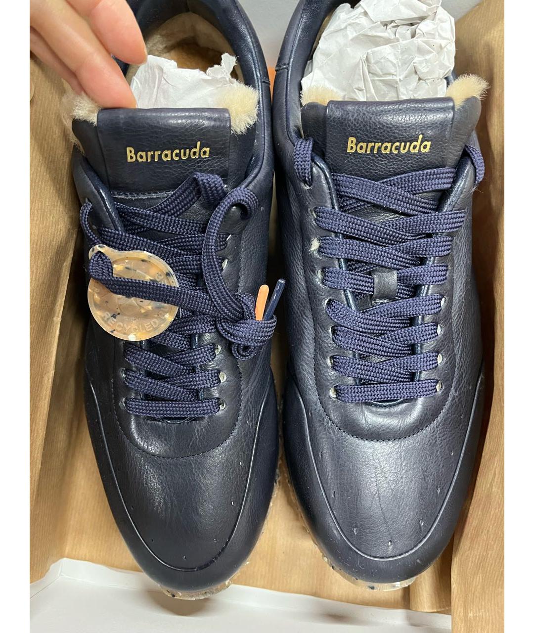 BARRACUDA Темно-синие кожаные низкие кроссовки / кеды, фото 2