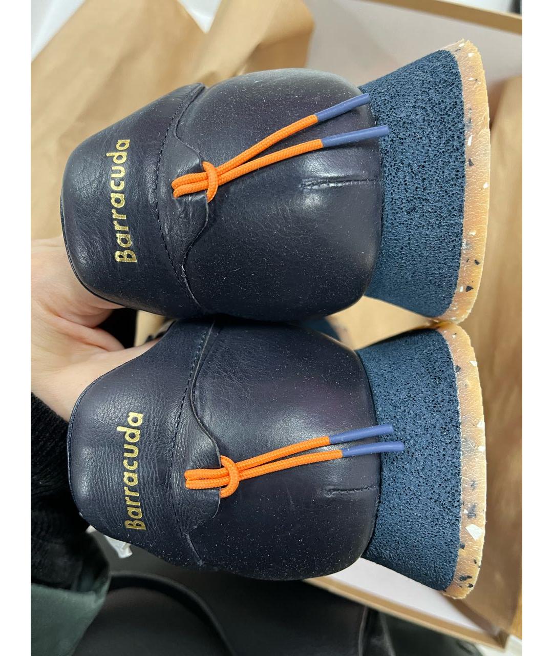 BARRACUDA Темно-синие кожаные низкие кроссовки / кеды, фото 4