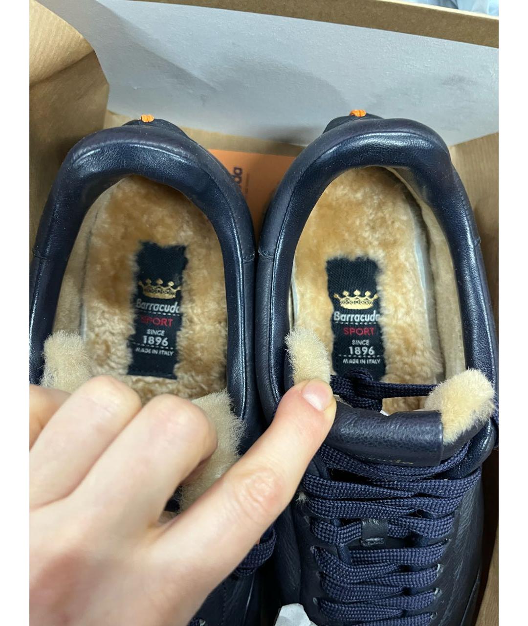 BARRACUDA Темно-синие кожаные низкие кроссовки / кеды, фото 3