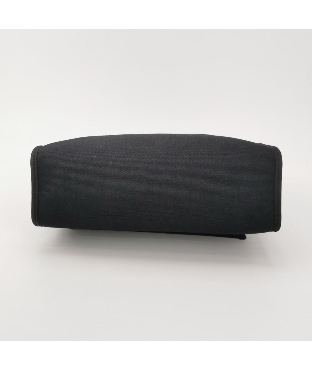 HERMES Черная кожаная сумка тоут, фото 5