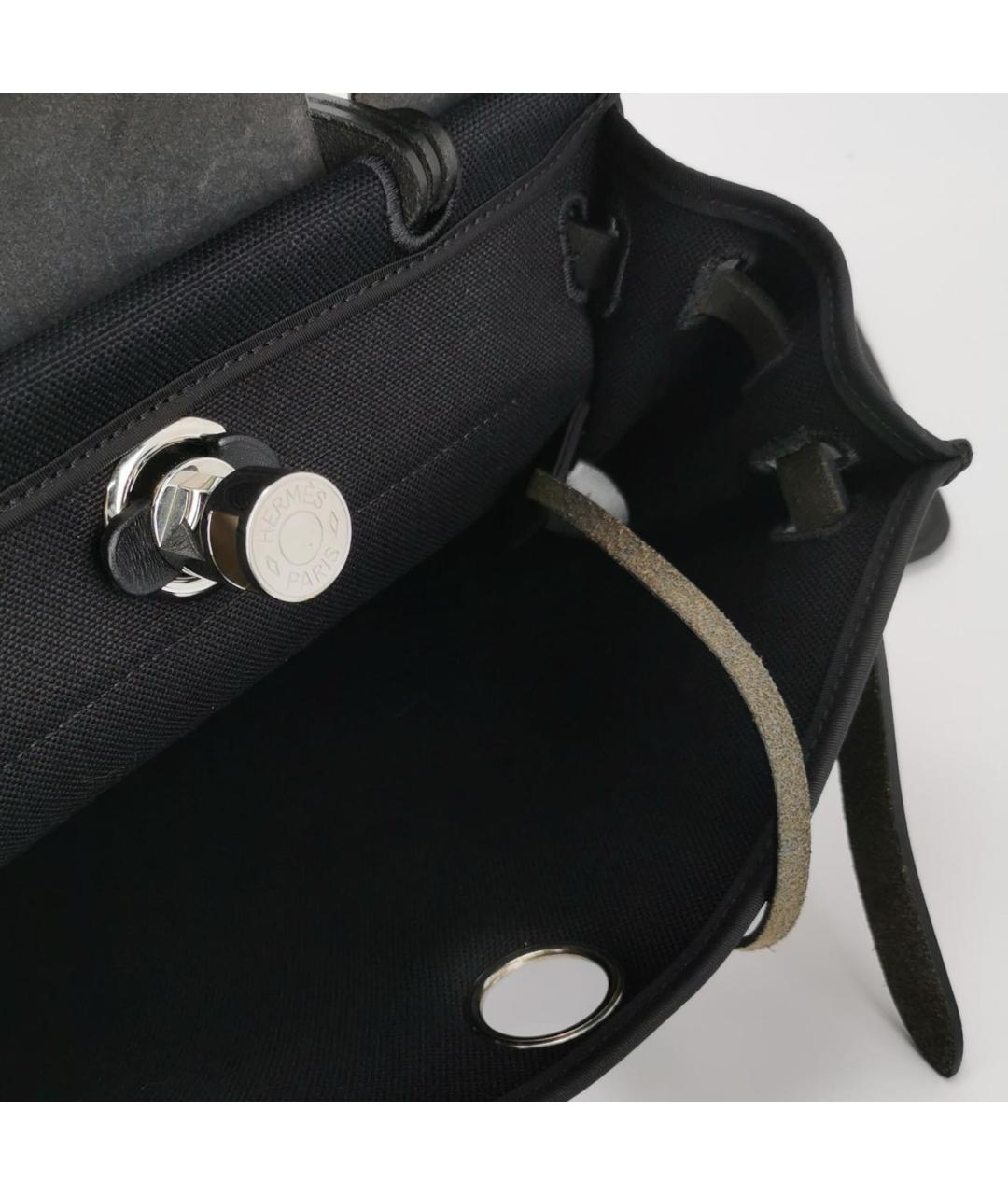 HERMES Черная кожаная сумка тоут, фото 6