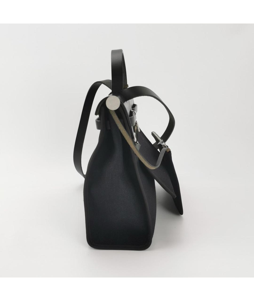 HERMES Черная кожаная сумка тоут, фото 2