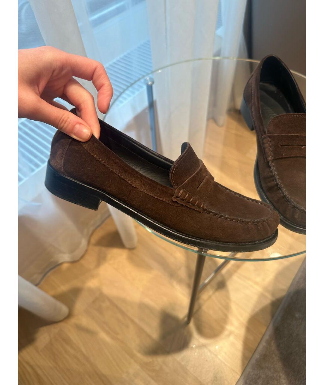 PARIS TEXAS Коричневые замшевые лоферы, фото 5