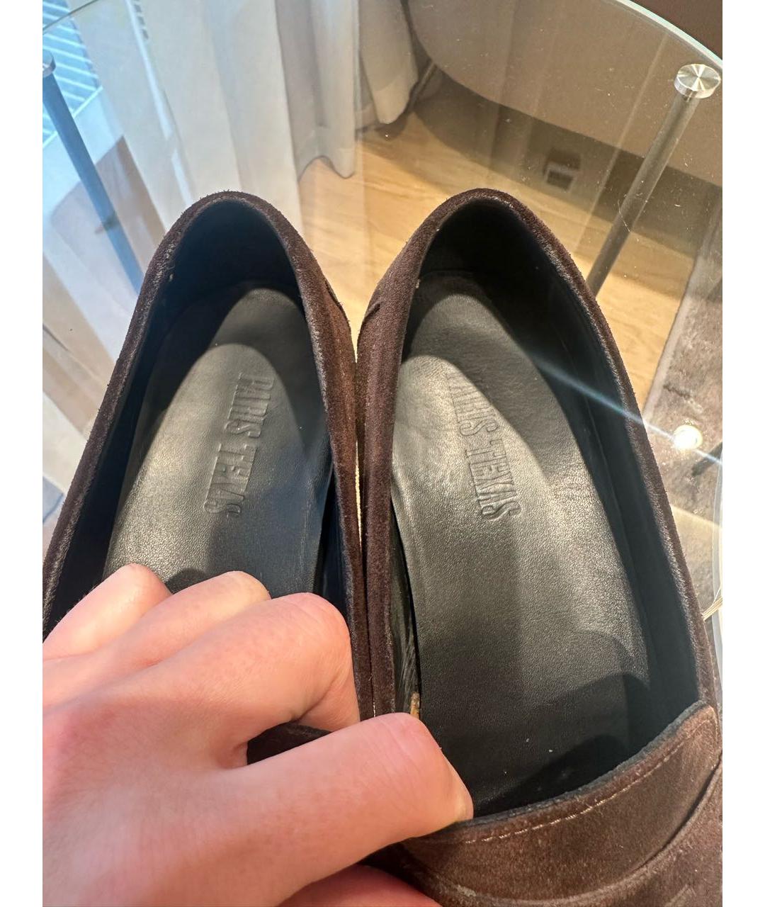 PARIS TEXAS Коричневые замшевые лоферы, фото 3