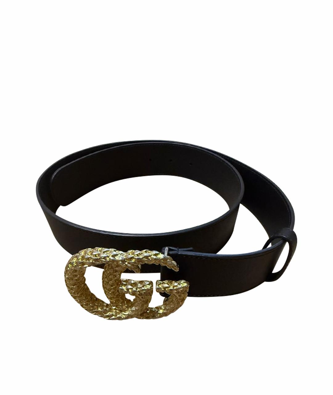 GUCCI Черный кожаный ремень, фото 1