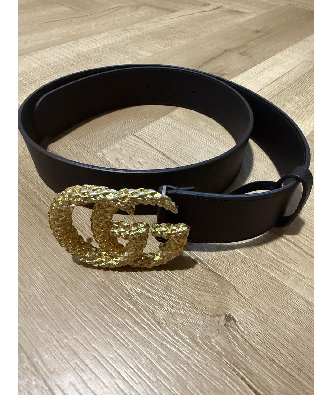 GUCCI Черный кожаный ремень, фото 3