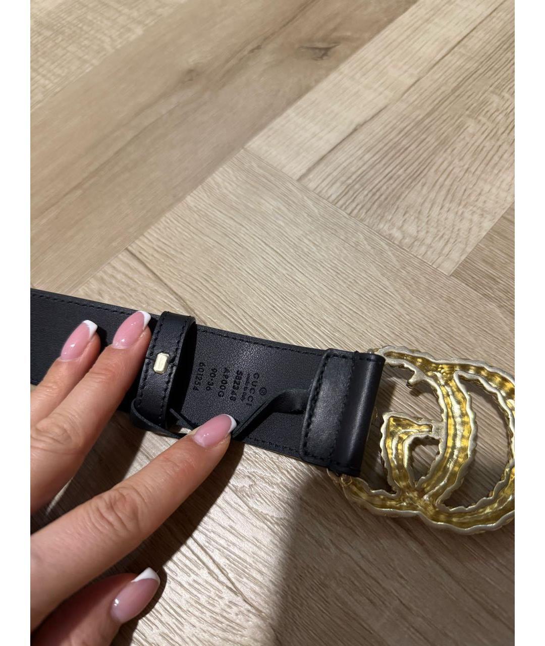 GUCCI Черный кожаный ремень, фото 2