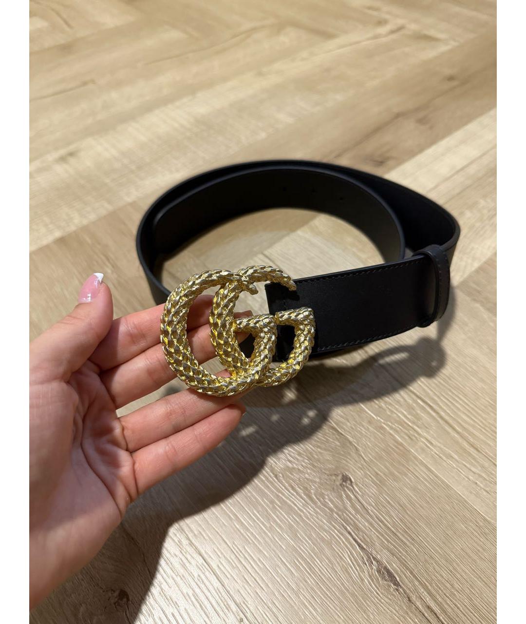 GUCCI Черный кожаный ремень, фото 4