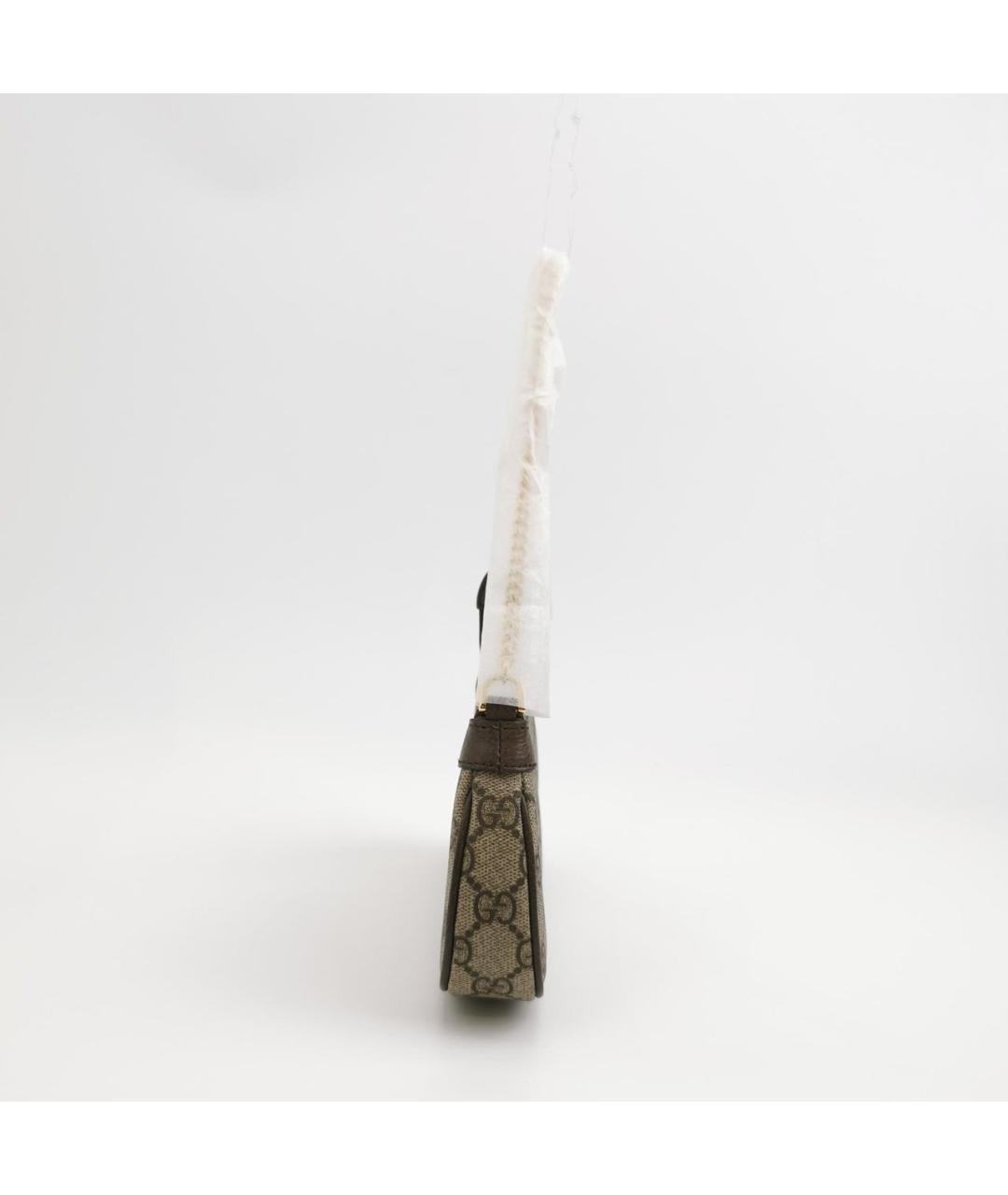 GUCCI Коричневая кожаная сумка с короткими ручками, фото 3