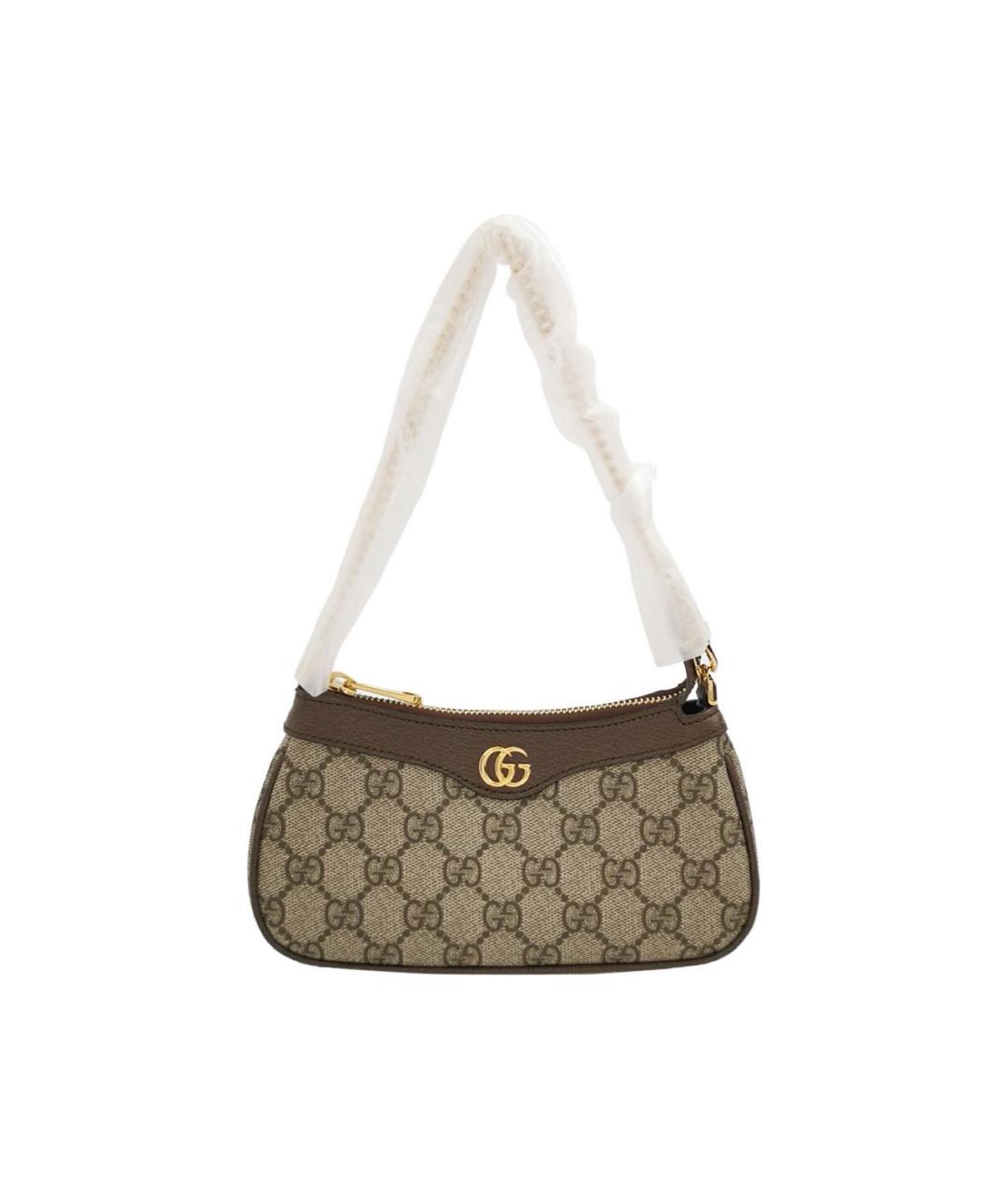 GUCCI Коричневая кожаная сумка с короткими ручками, фото 1