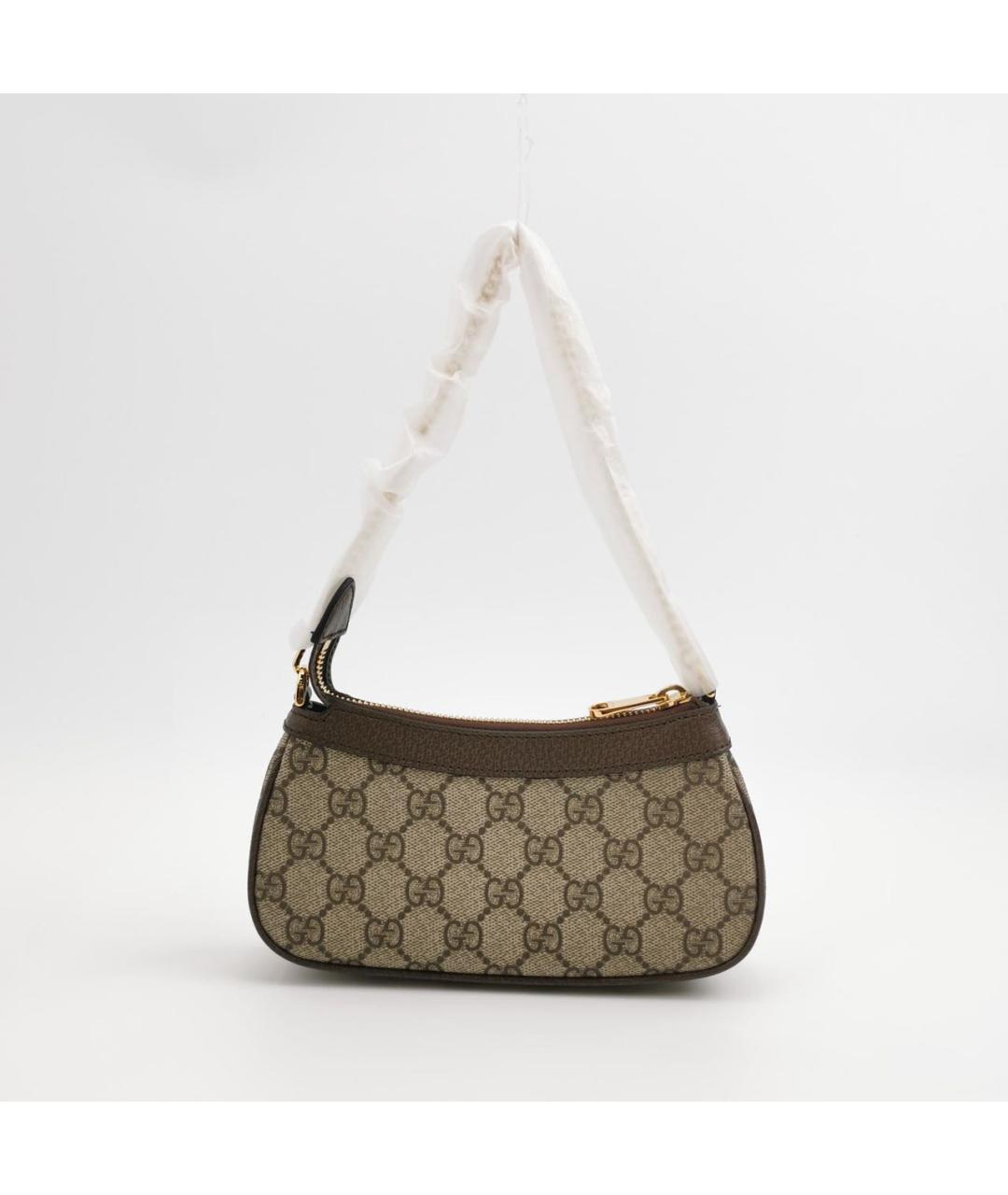 GUCCI Коричневая кожаная сумка с короткими ручками, фото 4