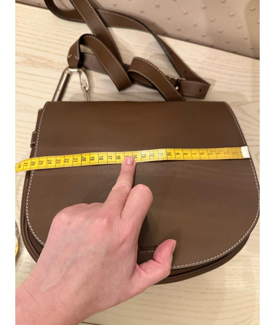 BALLY Коричневая кожаная сумка через плечо, фото 6