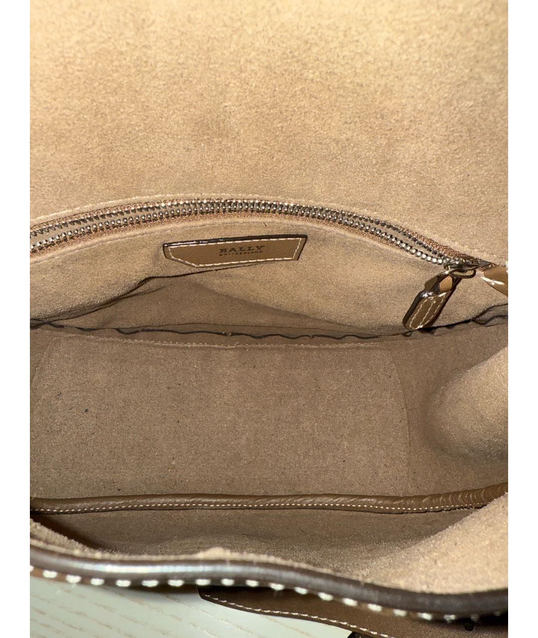 BALLY Коричневая кожаная сумка через плечо, фото 4