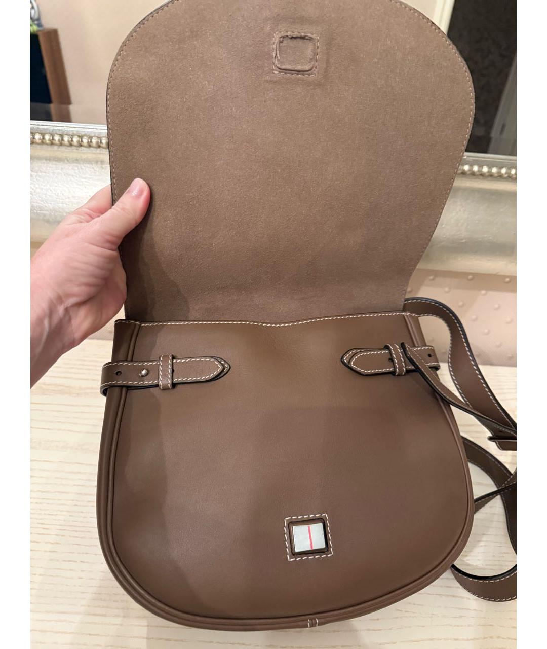 BALLY Коричневая кожаная сумка через плечо, фото 8