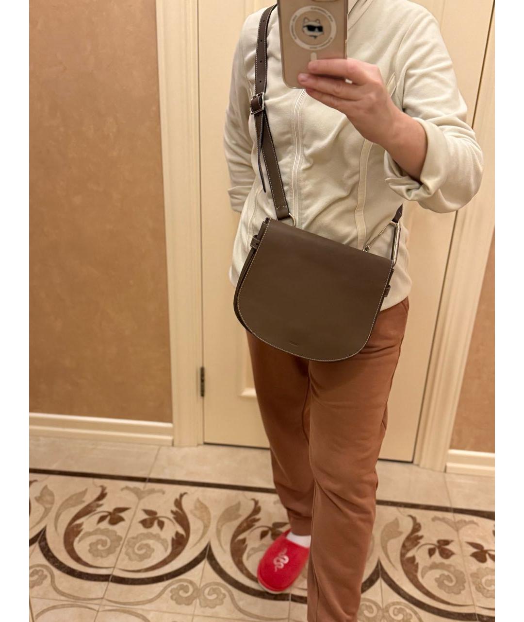 BALLY Коричневая кожаная сумка через плечо, фото 7