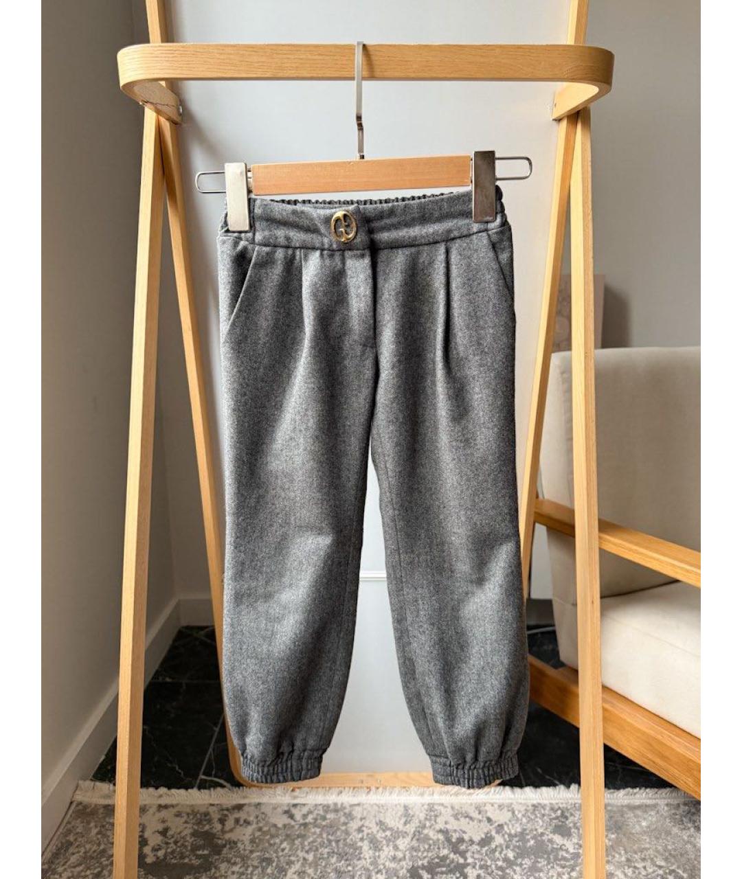 GUCCI Серые шерстяные брюки и шорты, фото 5