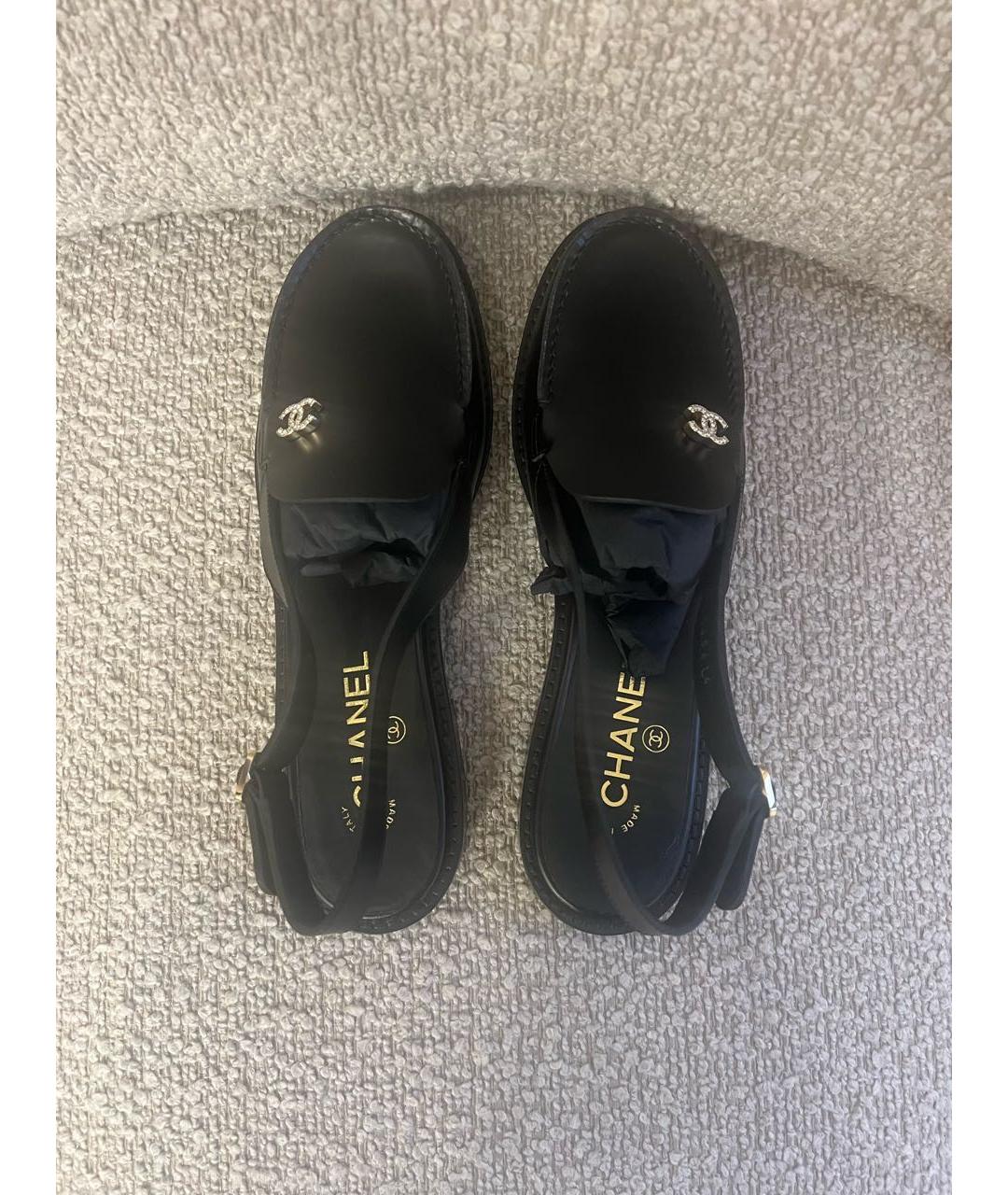 CHANEL Черные кожаные лоферы, фото 3