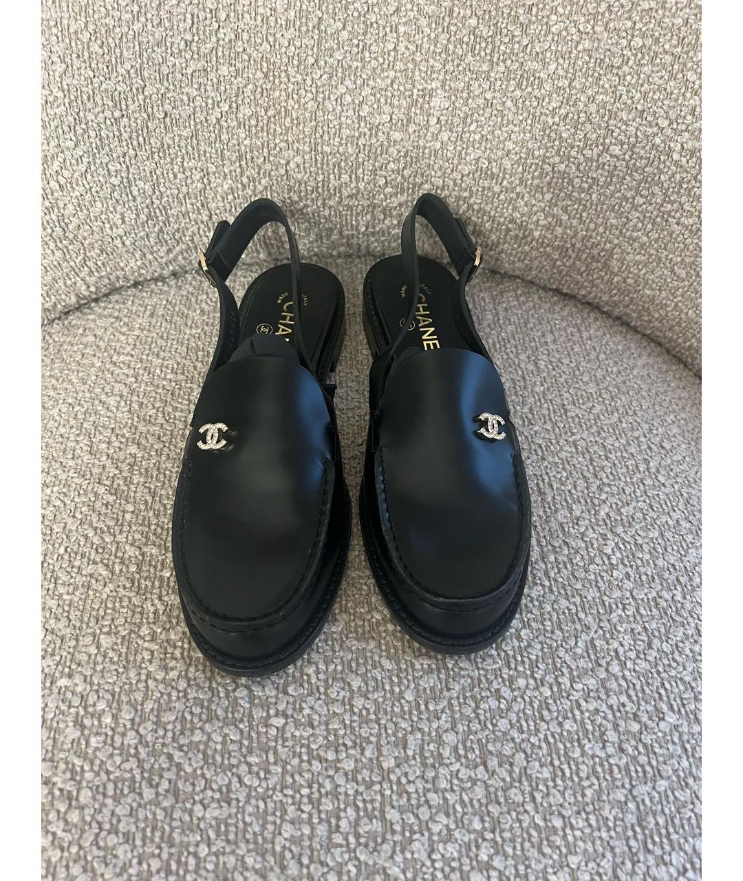 CHANEL Черные кожаные лоферы, фото 2