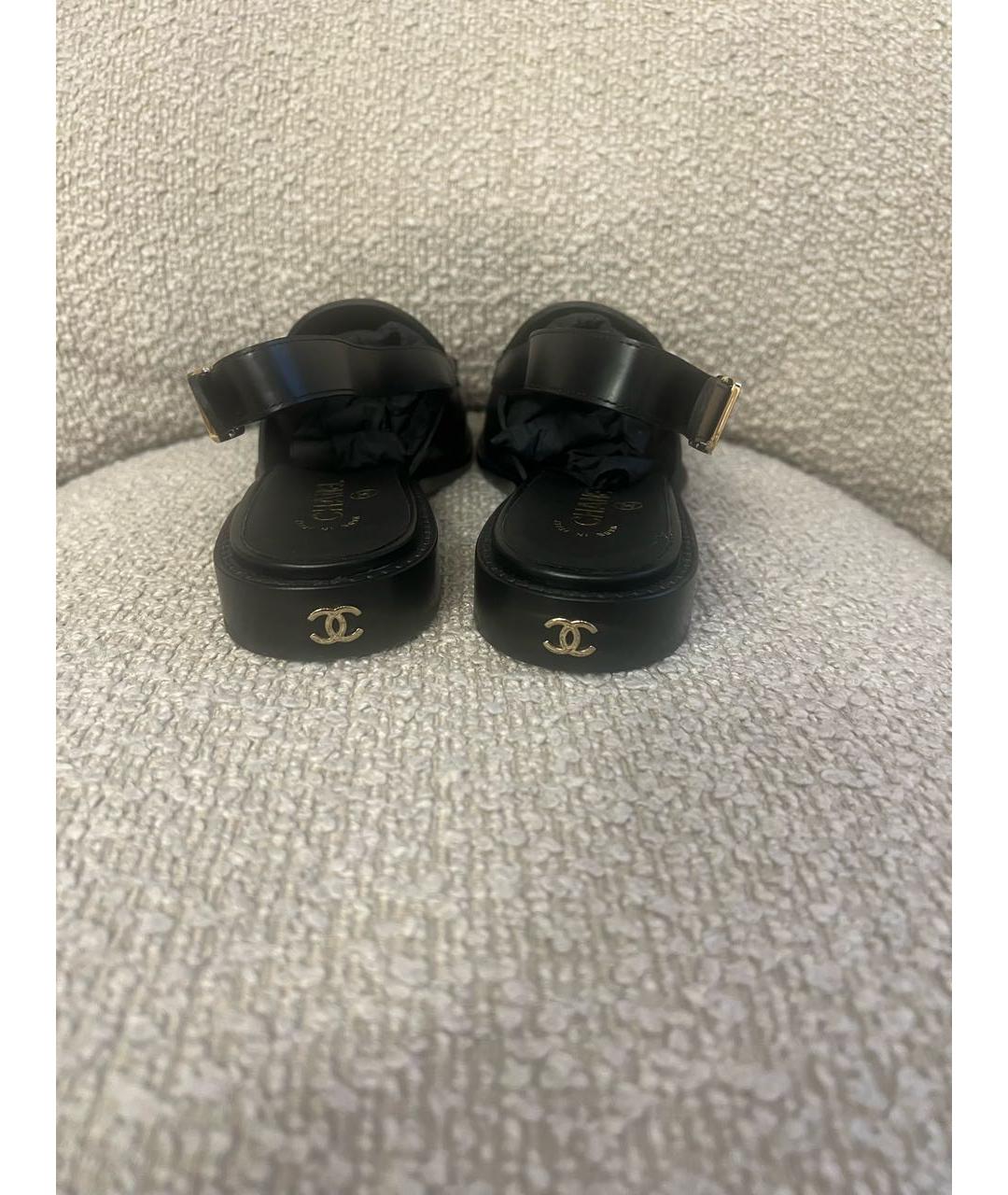 CHANEL Черные кожаные лоферы, фото 4