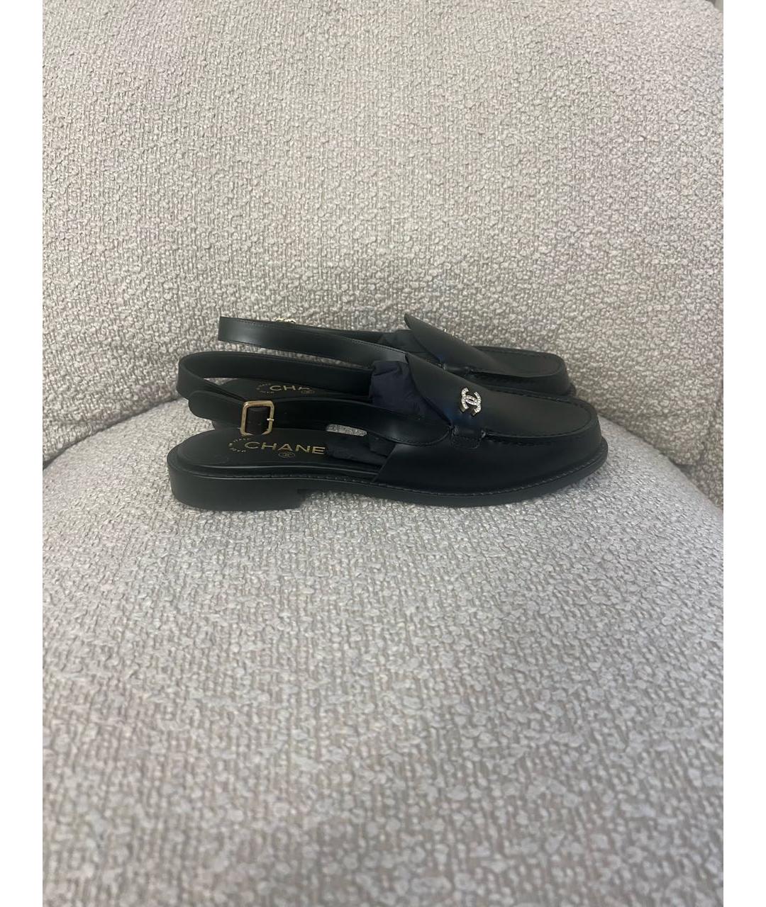 CHANEL Черные кожаные лоферы, фото 5